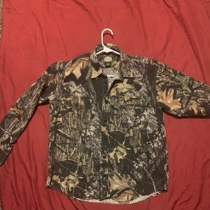Mens Camo Button Down Shirt